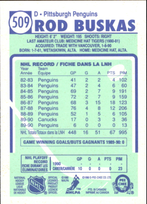A6844- 1990-91 O-Pee-Chee Hockey Card #s 401-528 -You Pick- 15+ FREE US SHIP - Picture 199 of 237