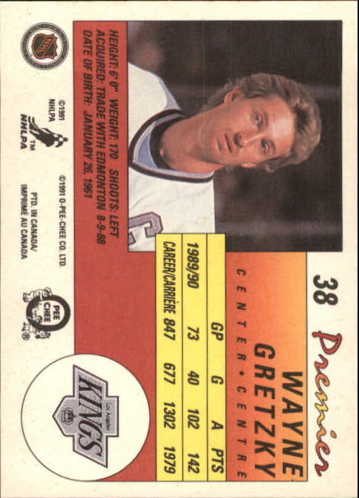 1990-91 OPC Premier #38 Wayne Gretzky back image