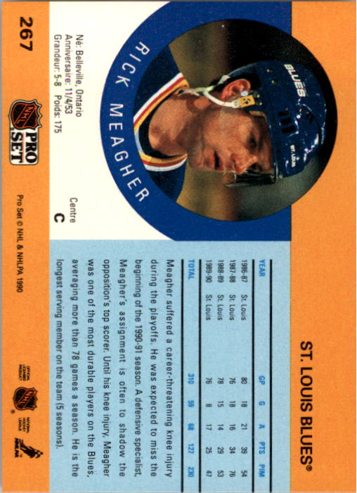 1990-91 Pro Set #267 Rick Meagher back image