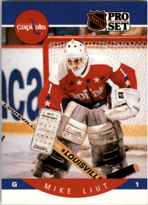 1990-91 Pro Set #316 Mike Liut UER/(Capitals and Whalers/stats not separate)