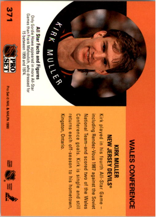 1990-91 Pro Set #371 Kirk Muller AS back image