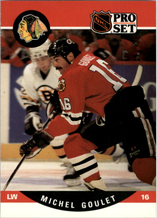 1990-91 Pro Set #430 Michel Goulet UER/(White position and number/on front, not black)