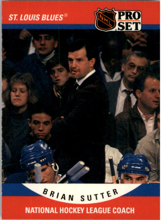 1990-91 Pro Set #676 Brian Sutter CO UER/(Coaching totals says/0-69-21, should/be 70-69-21)