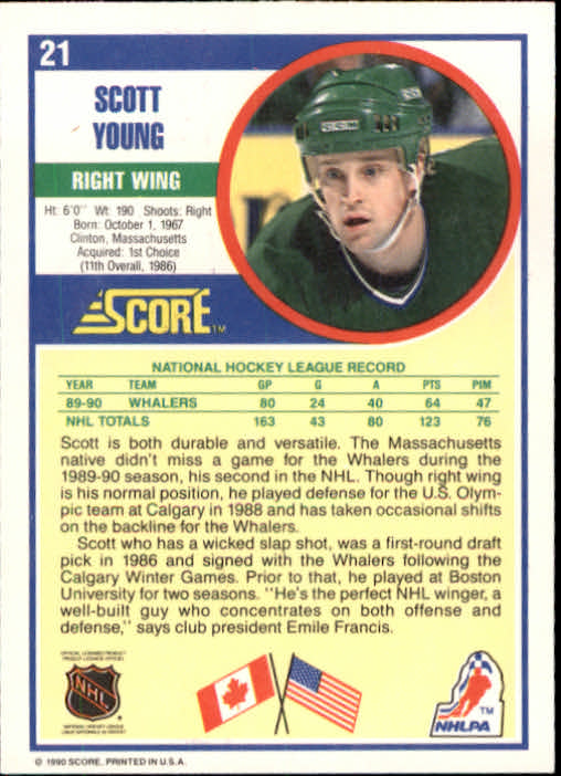 1990-91 Score #21 Scott Young back image