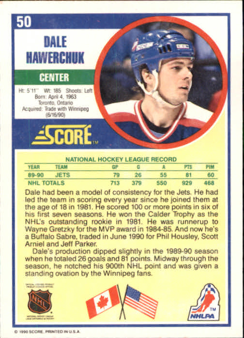 1990/1991 Score "American" Hockey Base Set Cards #1 to #220 Rookies and Veterans - Picture 100 of 440