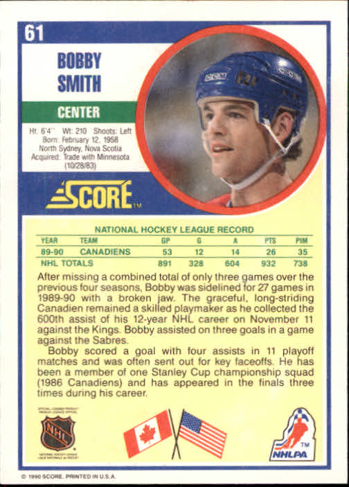 1990/1991 Score "American" Hockey Base Set Cards #1 to #220 Rookies and Veterans - Picture 122 of 440