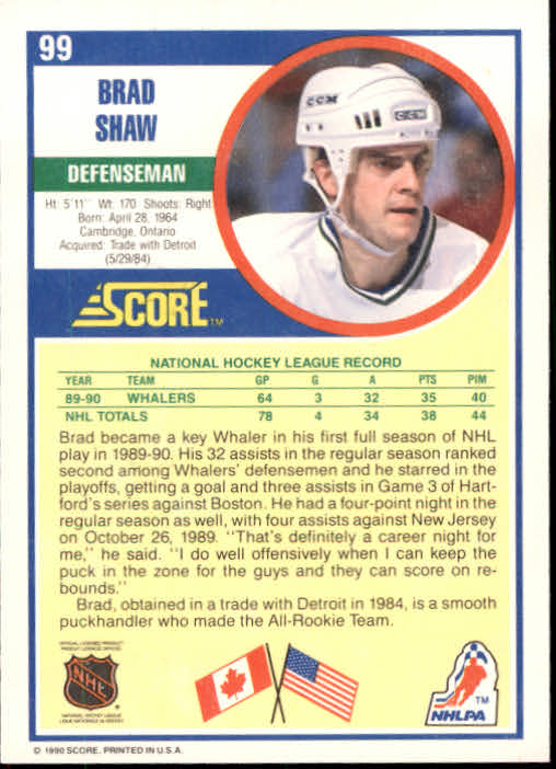 1990/1991 Score "American" Hockey Base Set Cards #1 to #220 Rookies and Veterans - Picture 198 of 440