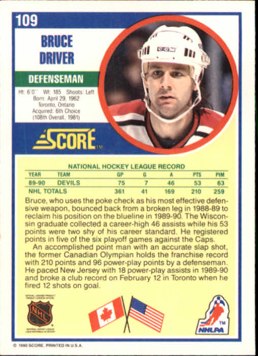 B2699- 1990-91 Score Hockey Card #s 1-246 +Rookies -You Pick- 10+ FREE ...