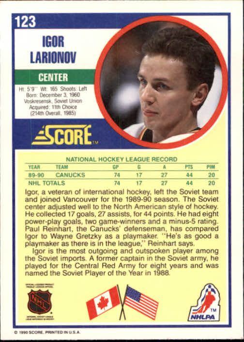 1990/1991 Score "American" Hockey Base Set Cards #1 to #220 Rookies and Veterans - Picture 246 of 440