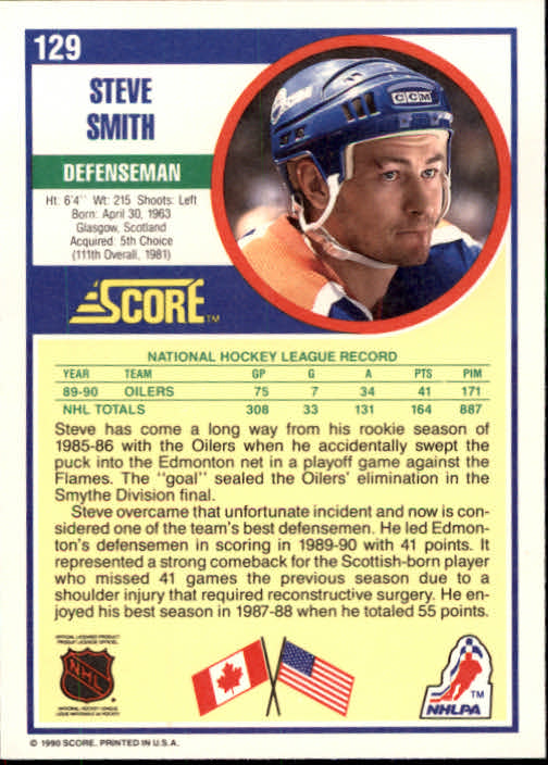 1990/1991 Score "American" Hockey Base Set Cards #1 to #220 Rookies and Veterans - Picture 258 of 440