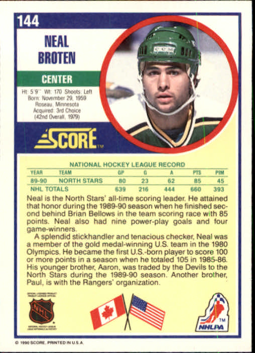 1990/1991 Score "American" Hockey Base Set Cards #1 to #220 Rookies and Veterans - Picture 288 of 440