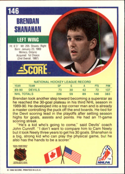 1990/1991 Score "American" Hockey Base Set Cards #1 to #220 Rookies and Veterans - Picture 292 of 440