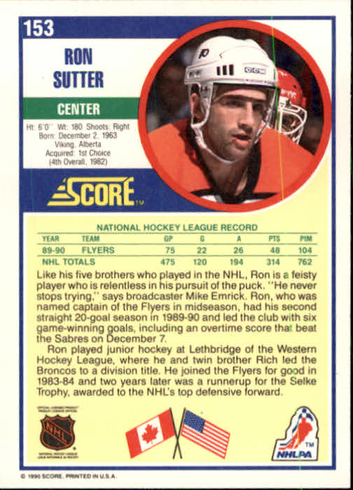 1990/1991 Score "American" Hockey Base Set Cards #1 to #220 Rookies and Veterans - Picture 306 of 440