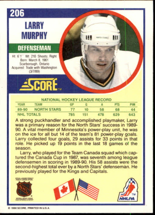 1990/1991 Score "American" Hockey Base Set Cards #1 to #220 Rookies and Veterans - Picture 412 of 440
