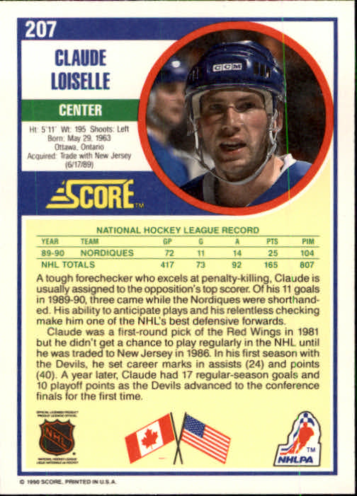 1990/1991 Score "American" Hockey Base Set Cards #1 to #220 Rookies and Veterans - Picture 414 of 440