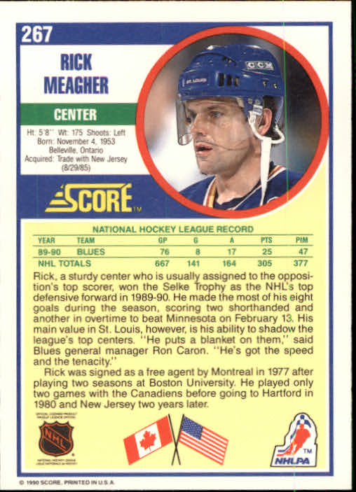 1990-91 Score #267 Rick Meagher back image
