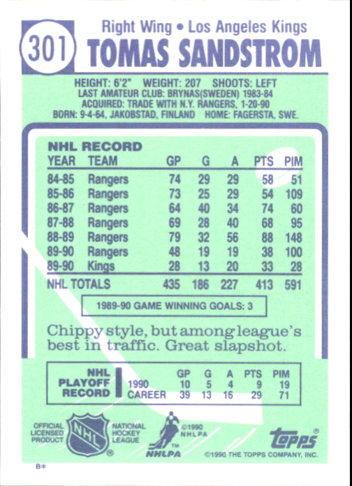 B2555- 1990-91 Topps Tiffany Hk #S 251-396 + Einsätze -du Pick- 15 + Kostenlose - Bild 196 von 256