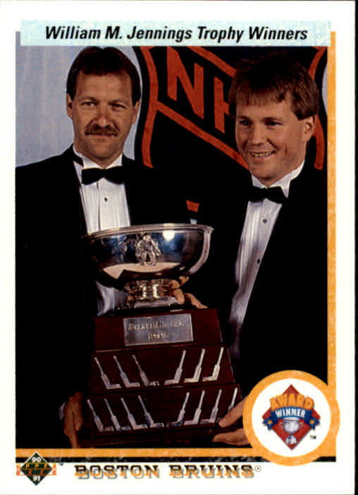 1990-91 Upper Deck #209 William Jennings Trophy/Andy Moog/Reggie Lemelin