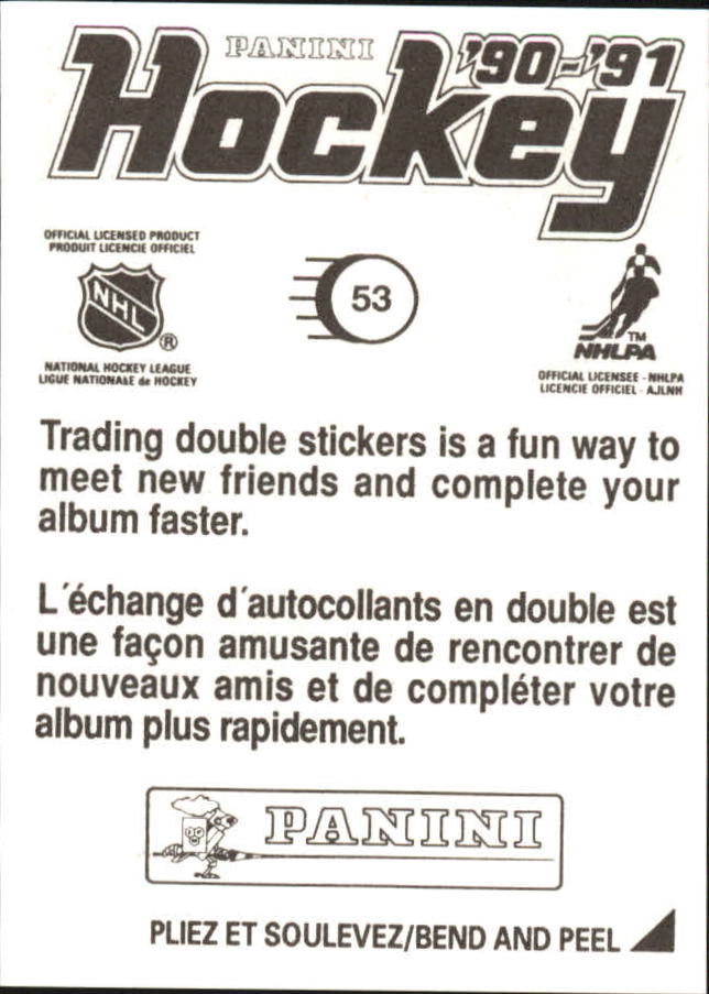1990-91 Panini Stickers #53 Stephane Richer back image