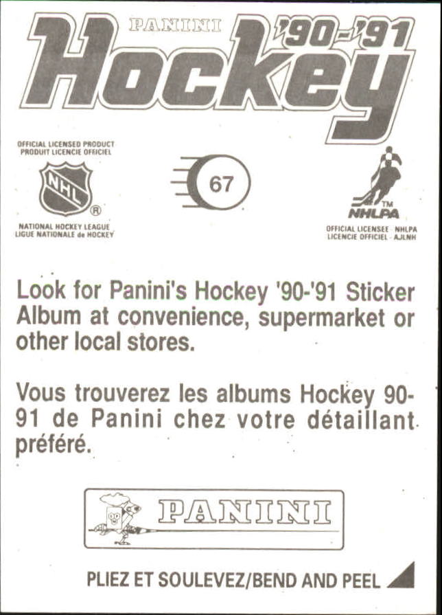 1990-91 Panini Stickers #67 Doug Brown back image