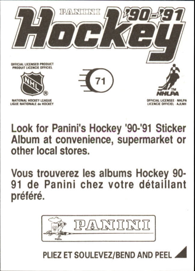 1990-91 Panini Stickers #71 Sylvain Turgeon back image