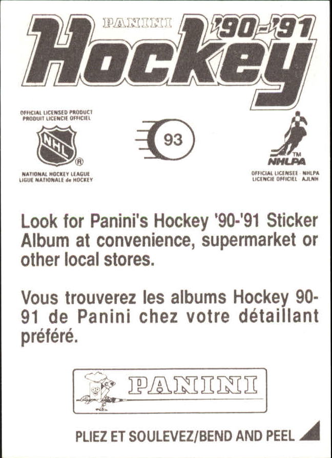 1990-91 Panini Stickers #93 Jeff Norton back image