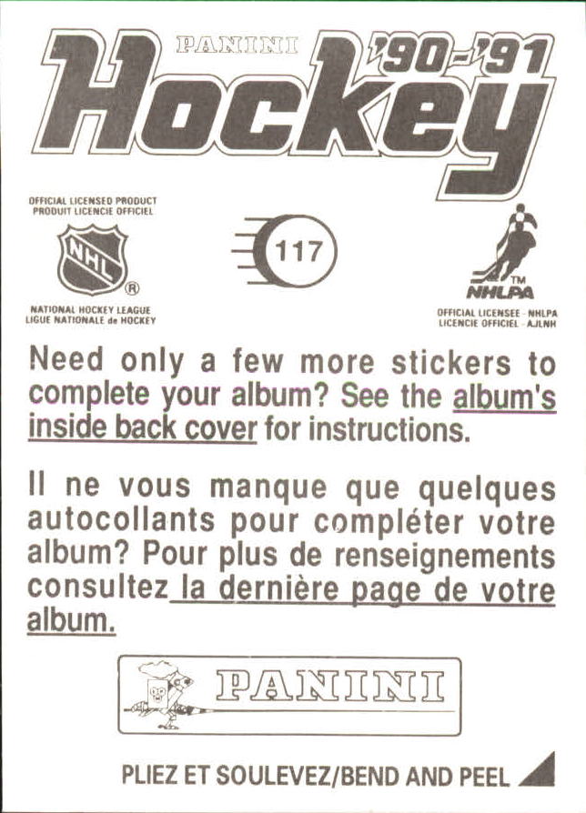 1990-91 Panini Stickers #117 Philadelphia Flyers logo back image