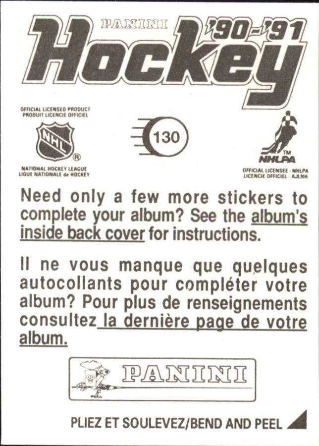1990-91 Panini Stickers #130 Mark Recchi back image