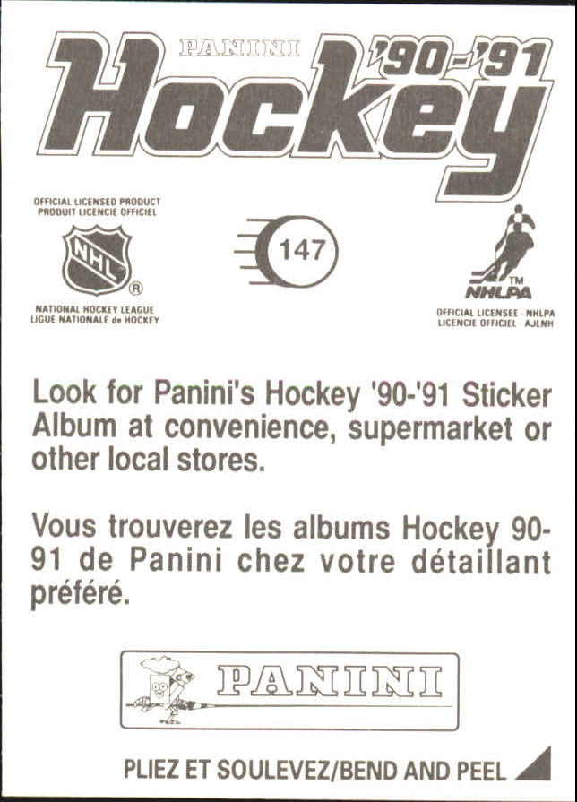 1990-91 Panini Stickers #147 Quebec Nordiques logo back image