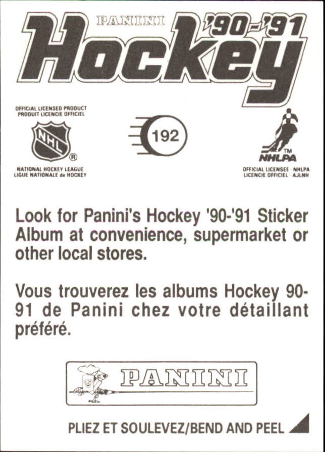 1990-91 Panini Stickers #192 Keith Brown back image