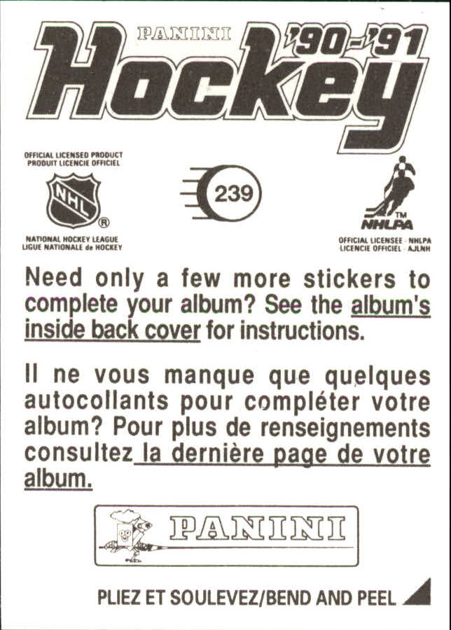 1990-91 Panini Stickers #239 Tony Granato back image
