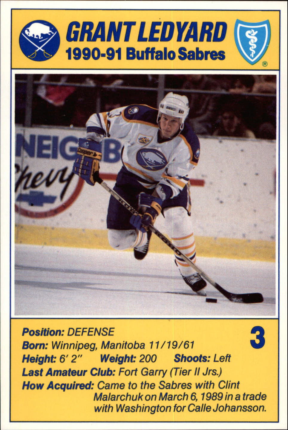 Hockey Card Grant Ledyard Buffalo Sabres 1991-92 Parkhurst # 241 NM//MT