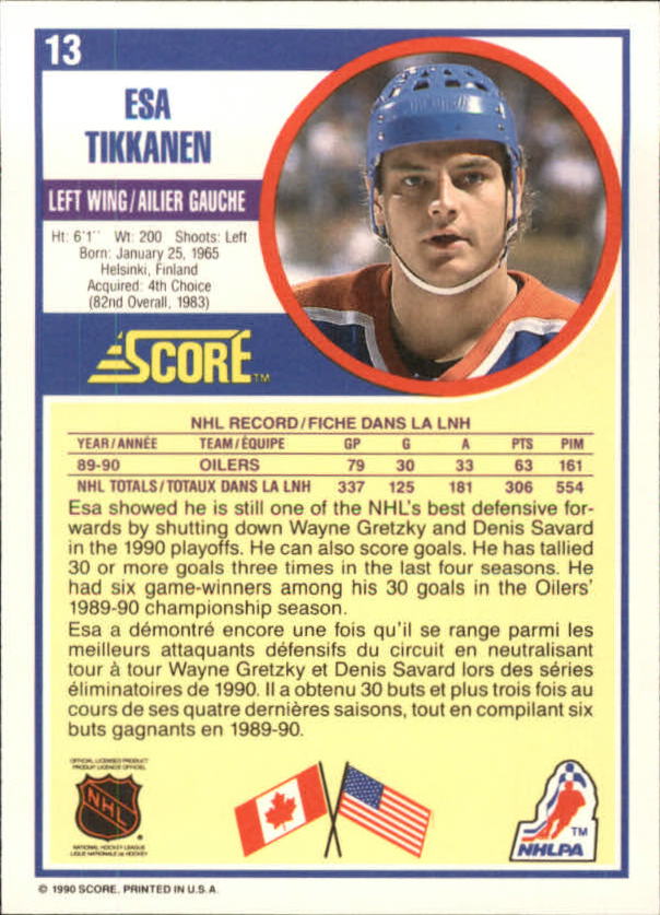 1990-91 Score Canadian #12 David Volek back image