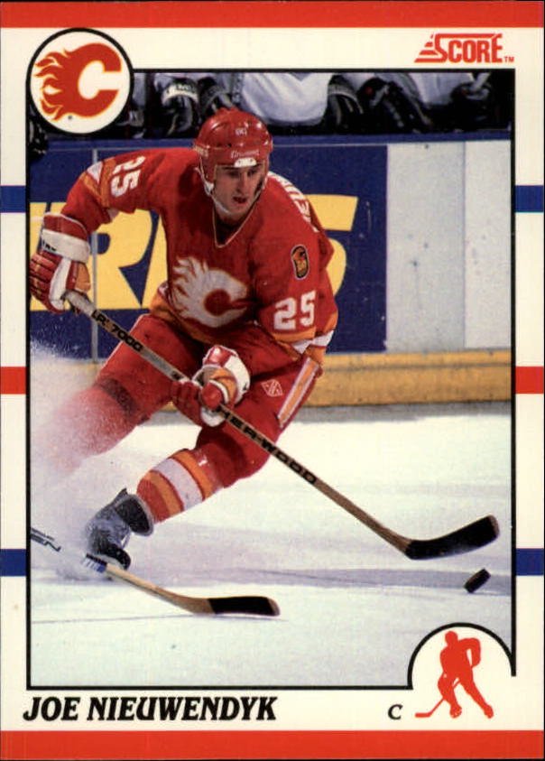 1990-91 Score Canadian #30A Joe Nieuwendyk ERR/(Text says now I fell/should read feel)
