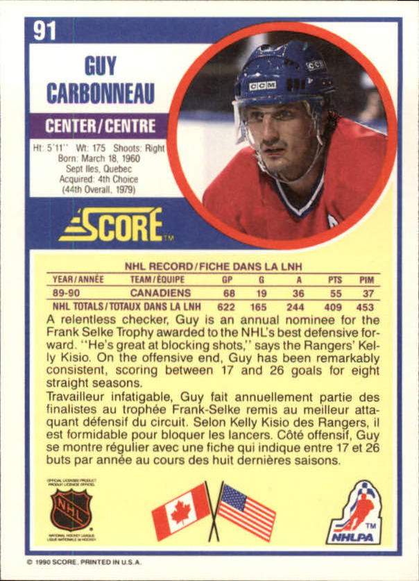 B3558- 1990-91 Score Canadian Hockey Card #s 1-246 -You Pick- 15+ FREE US SHIP - Picture 167 of 460