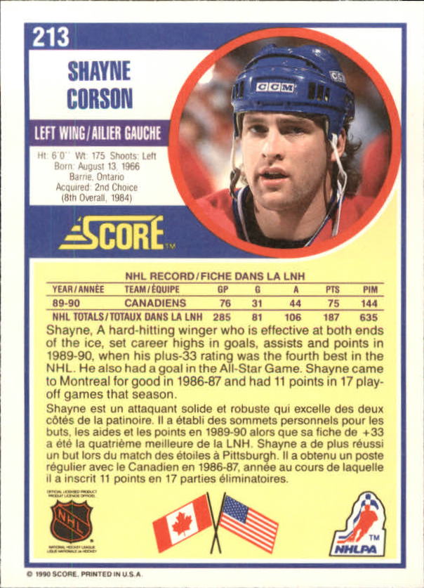 B3558- 1990-91 Score Canadian Hockey Card #s 1-246 -You Pick- 15+ FREE US SHIP - Picture 393 of 460