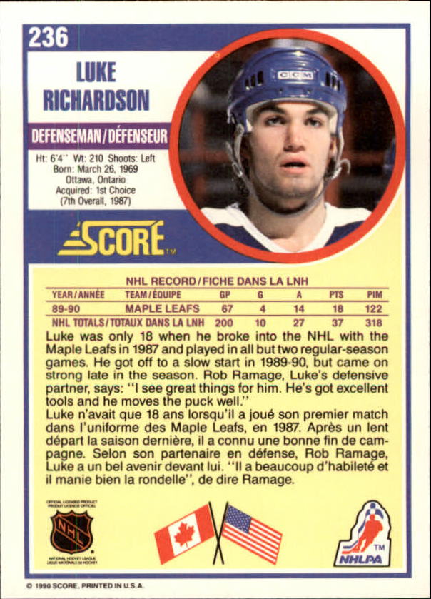 B3558- 1990-91 Score Canadian Hockey Card #s 1-246 -You Pick- 15+ FREE US SHIP - Picture 440 of 460