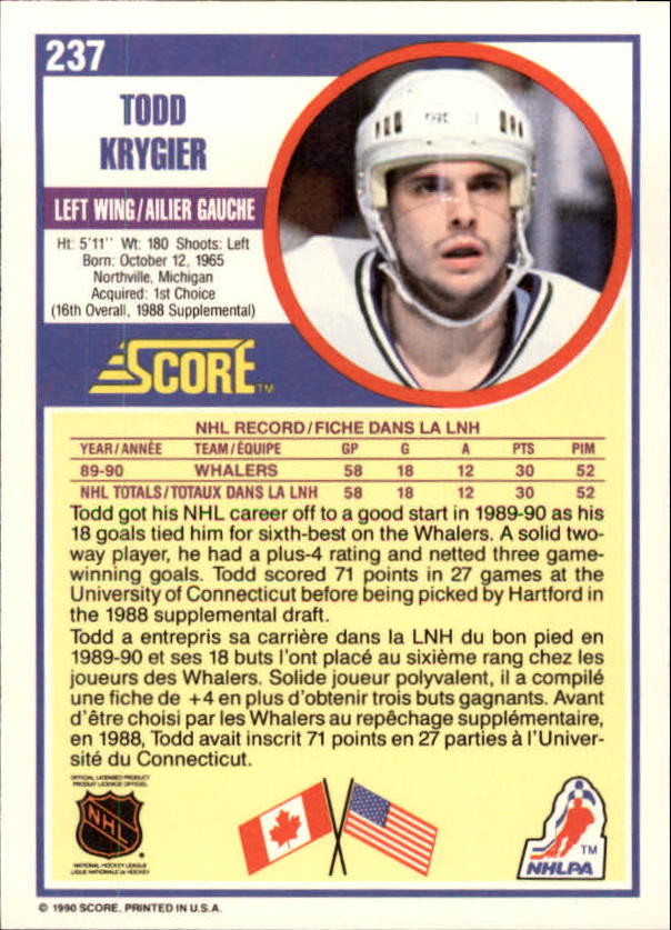 B3558- 1990-91 Score Canadian Hockey Card #s 1-246 -You Pick- 15+ FREE US SHIP - Picture 442 of 460