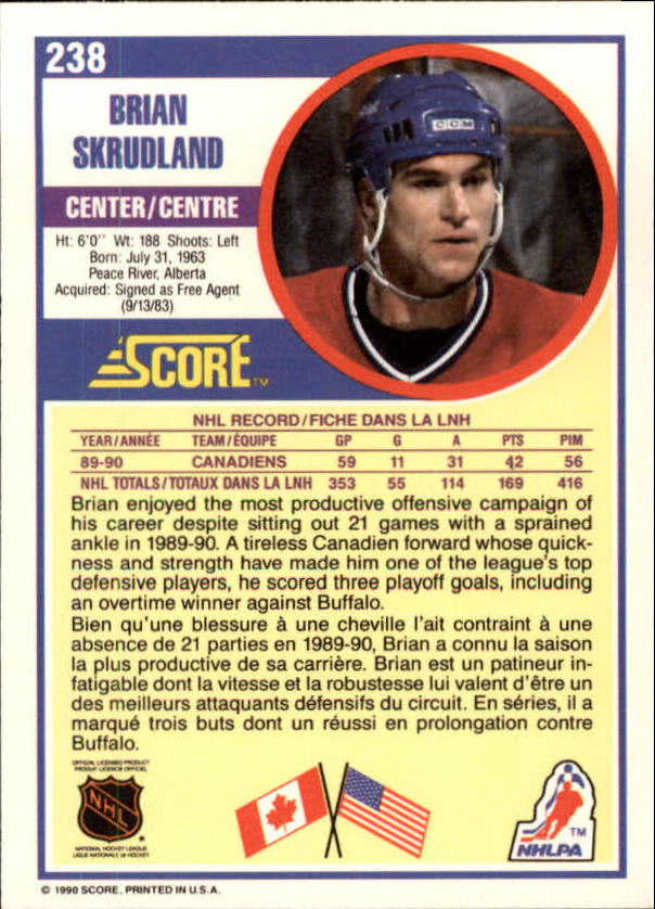 B3558- 1990-91 Score Canadian Hockey Card #s 1-246 -You Pick- 15+ FREE US SHIP - Picture 444 of 460