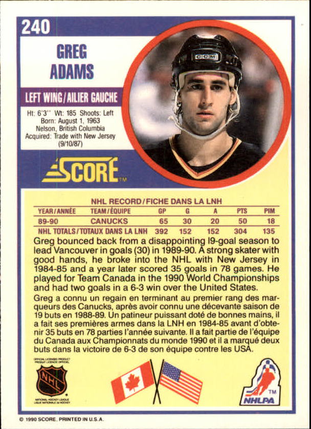 B3558- 1990-91 Score Canadian Hockey Card #s 1-246 -You Pick- 15+ FREE US SHIP - Picture 448 of 460