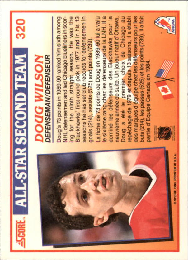 1990-91 Score Canadian #320 Doug Wilson AS2 back image