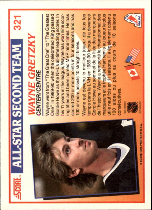 1990-91 Score Canadian #321 Wayne Gretzky AS2 back image