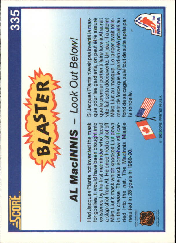 1990-91 Score Canadian #335 Al MacInnis Blaster back image