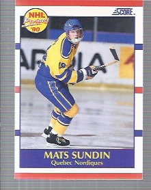 1990-91 Score Canadian #398 Mats Sundin RC