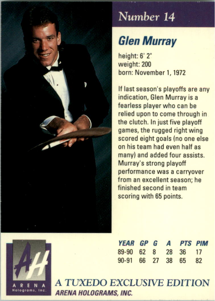 1991 Arena Draft Picks #14 Glen Murray back image