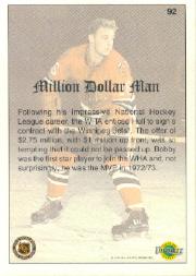1991-92 Ultimate Original Six #92 Bobby Hull/Million Dollar Man back image