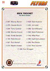 1991-92 Upper Deck French #91 Rick Tocchet/(Philadelphia Flyers TC) back image