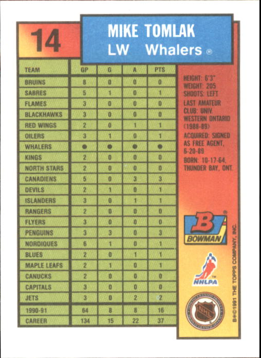 A8286- 1991-92 Bowman Hockey Cards 1-250 +Rookies -You Pick- 15+ FREE US SHIP - Picture 29 of 483