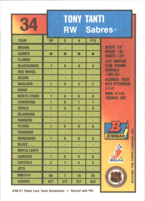 A8286- 1991-92 Bowman Hockey Cards 1-250 +Rookies -You Pick- 15+ FREE US SHIP - Picture 69 of 483