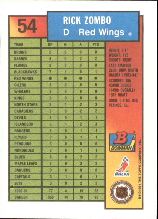 A8286- 1991-92 Bowman Hockey Cards 1-250 +Rookies -You Pick- 15+ FREE US SHIP - Picture 109 of 483